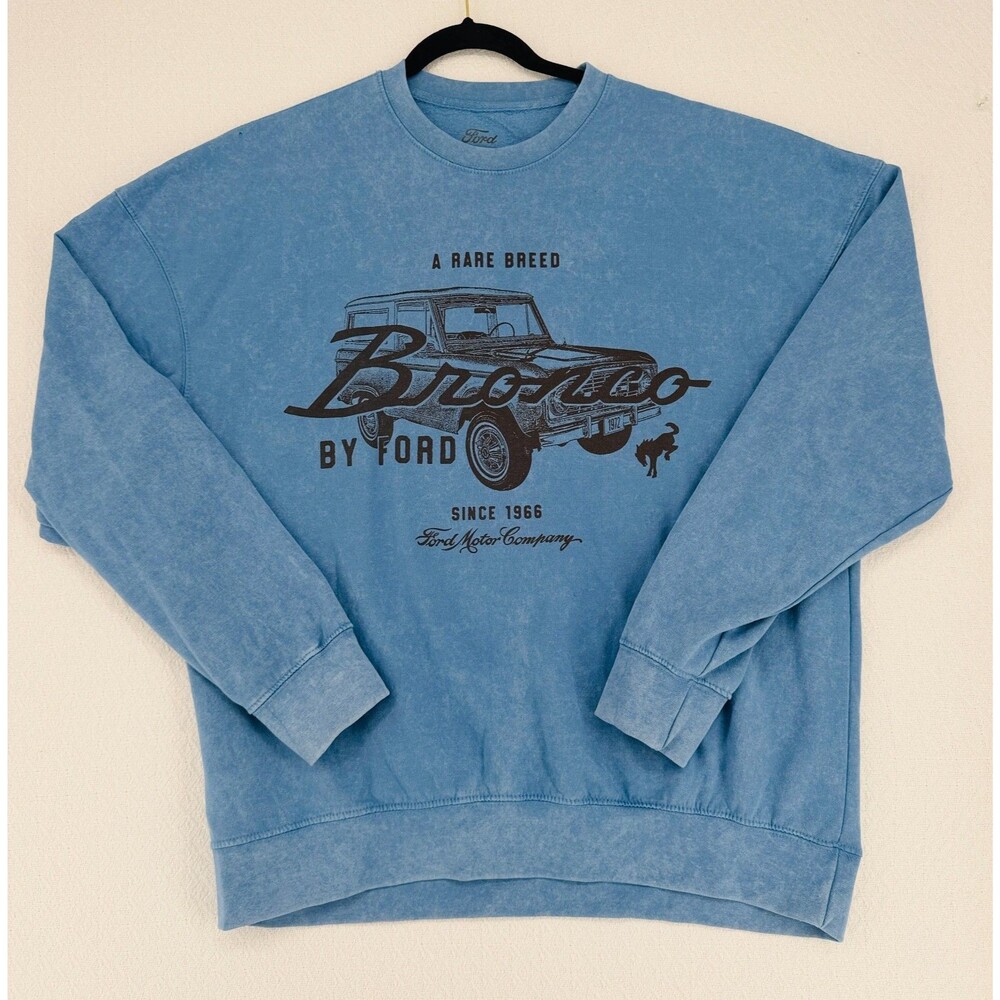 Women’s Oversized Bronco Sweatshirt Xl Blue Crewneck Cozy